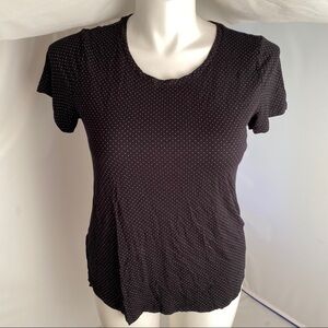 Gap black and white polka dot short sleeve blouse L